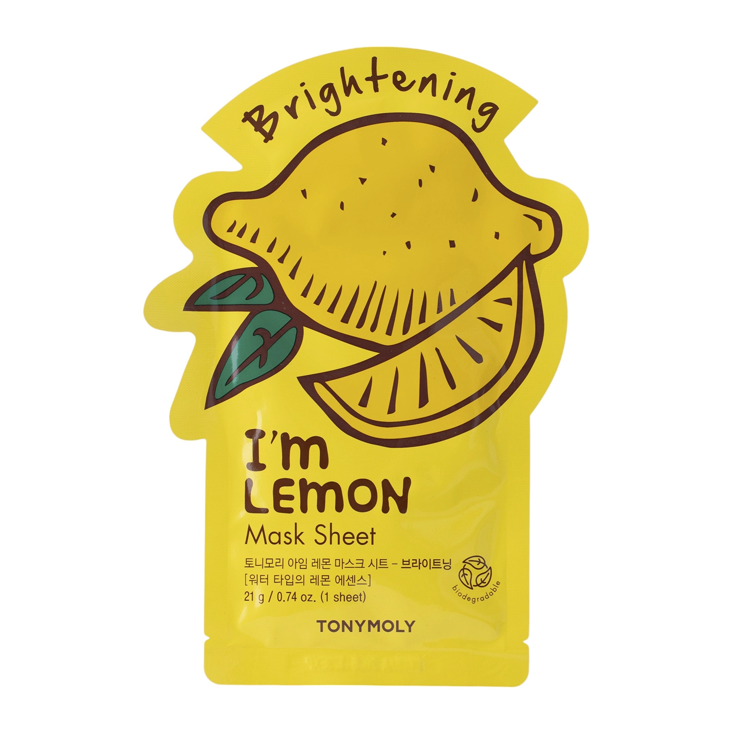 TonyMoly - I`m Real Lemon Mask Sheet Brightening - Rozjasňující plátýnková pleťová maska - 1ks/21 ml